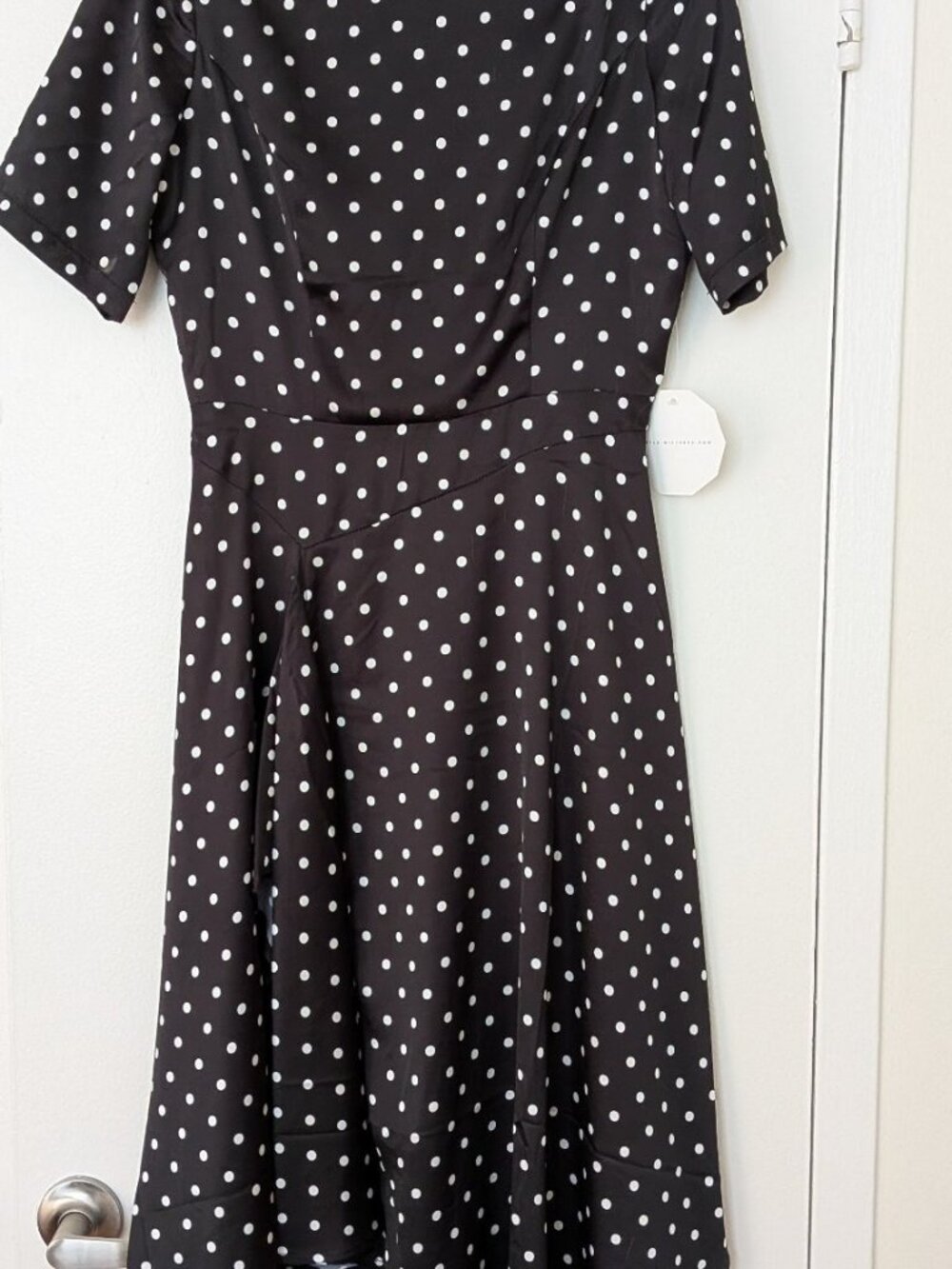Little Mistress Polka Dot Midi Dress Black White NWT Size 8